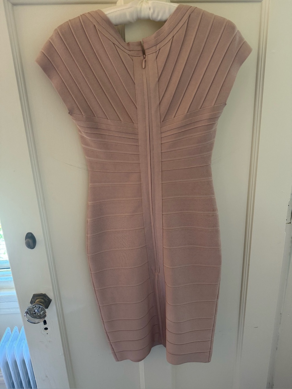 Herve Leger Dusty Blush Bandage Midi Dress